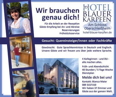 Job advertisement Hotel Blauer Karpfen