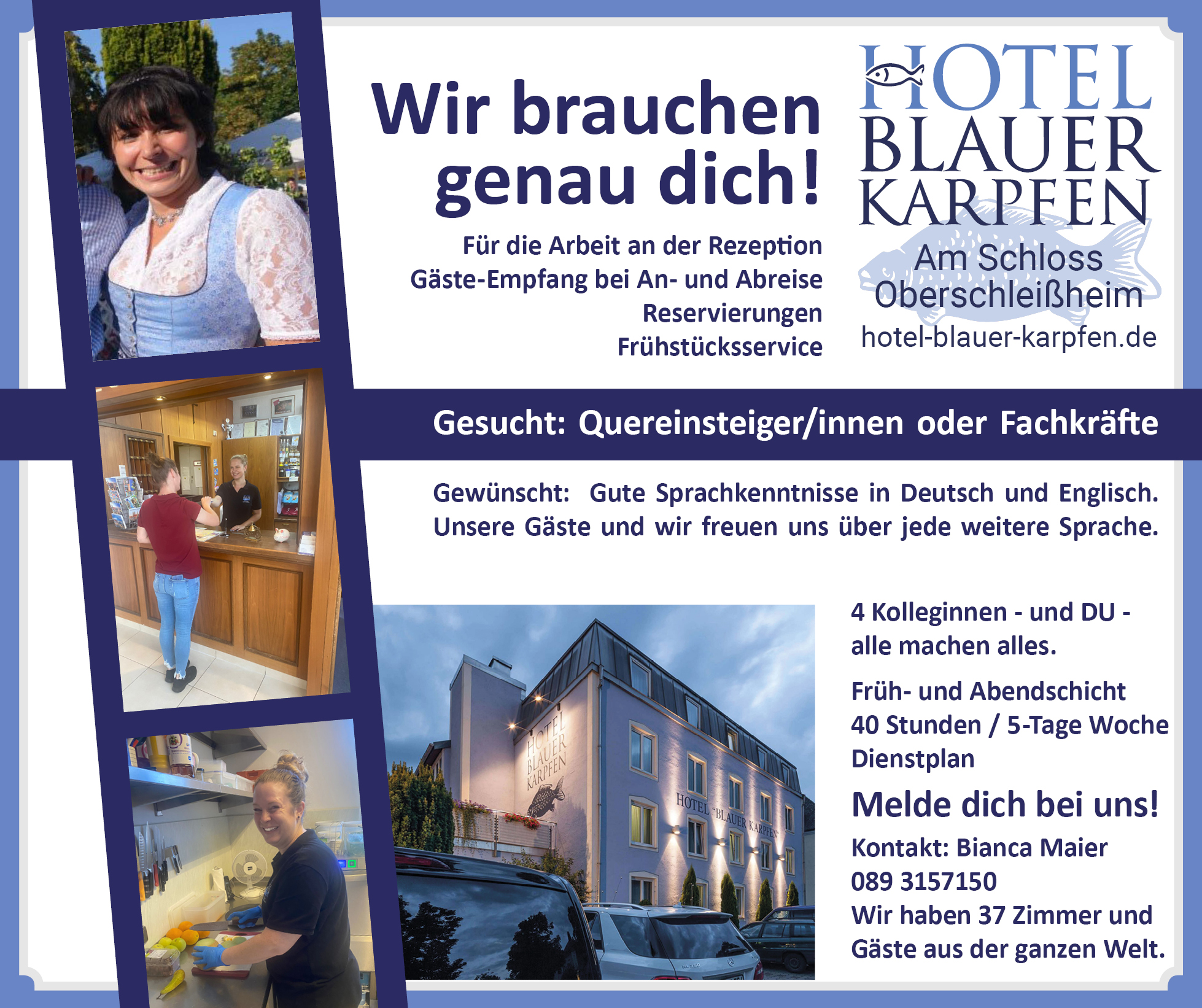 Job advertisement Hotel Blauer Karpfen